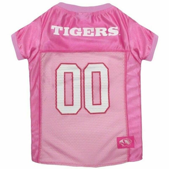 NEW XS Dog Jersey MU Tigers SEC Pink Football Shirt Pet Outfit College X-Small - Picture 1 of 5